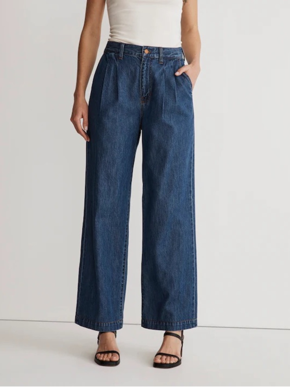Madewell The Harlow Wide-Leg Jean in Fairson Wash classic denim